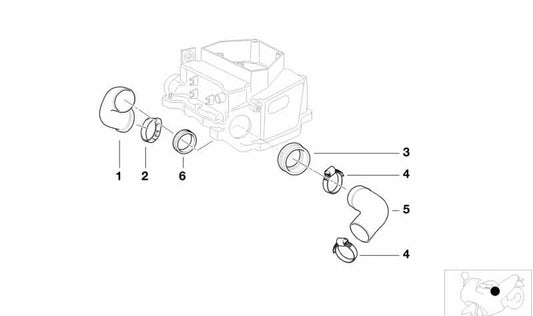Abrazadera (Klemme) OEM 13711342498 para BMW Motorrad R 850 C, R 1200 C, R 1200 CL. Original BMW Motorrad.