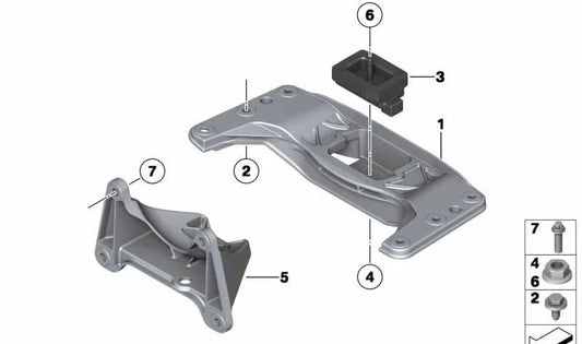 Soporte de transmisión OEM 22316769634 para BMW E60, E61. Original BMW.