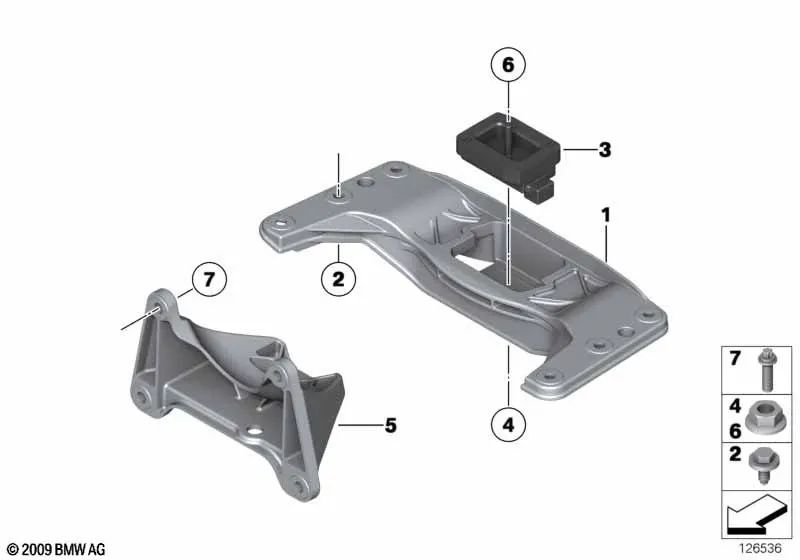 Suporte de mudança OEM 22326781235 para BMW Série 5 F07, F10, F11 e Série 6 F06, F12, F13... e muito mais. BMW genuíno.