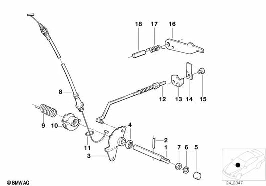 Leva de aceleración OEM 24341207968 para BMW E30, E28, E34, E24, E23, E32. Original BMW.