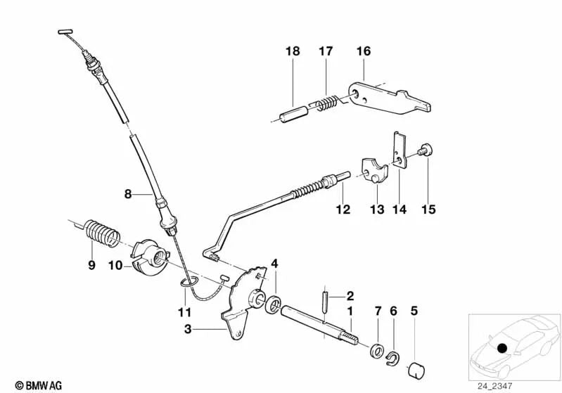 Leitfaden für BMW Serie 3 E30, Serie 5 E28, E34, Serie 6 E24, Serie 7 E23, E32, Serie 8 E31 (OEM 24341215474). Original BMW.