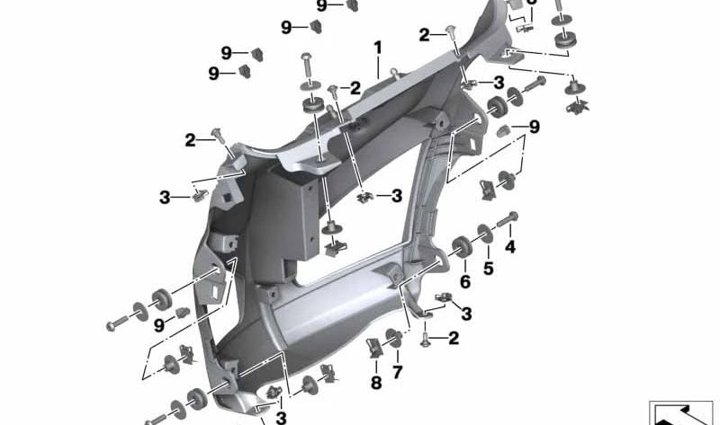 Portafaro delantero negro OEM 46638545706 para motos BMW C evolution (K17). Original BMW Motorrad.
