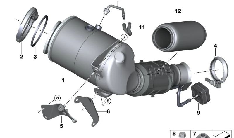 Prise en charge du catalyseur près du moteur pour la série BMW 1 F40, série 2 F44, U06, X1 U11, X2 F39, U10, Mini F54N, F60N, U25 (OEM 18325A1D1E9). BMW d'origine