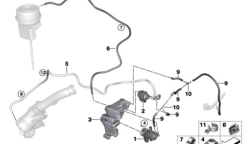 Acumulador de depressão OEM 11658514207 Para BMW F20, F30, G30, X1 F48, X3 G01 ... e muito mais. BMW original.