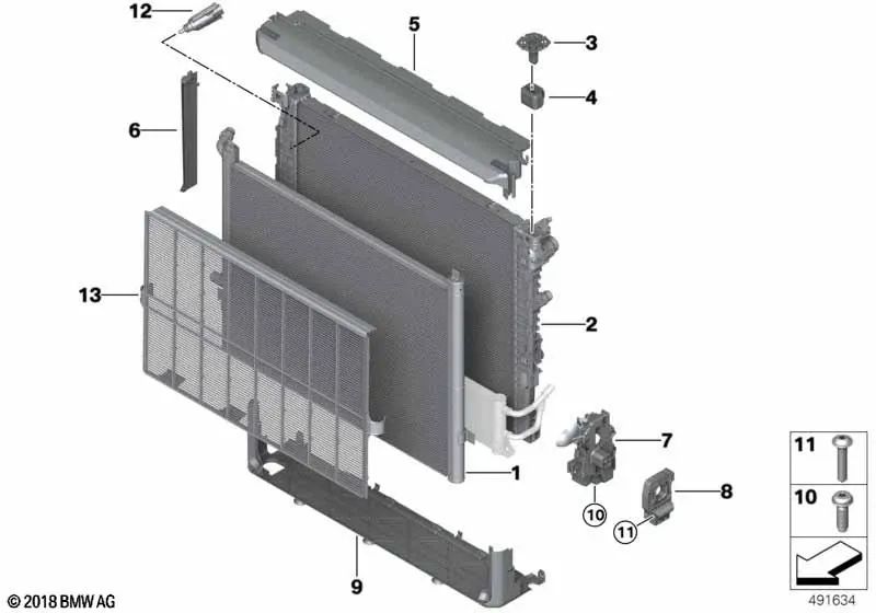 Lower cover for BMW 5 Series G30, G31, G38 6 Series G32 7 Series G11, G12 8 Series G14, G15, G16 (OEM 17118632118). Original BMW.