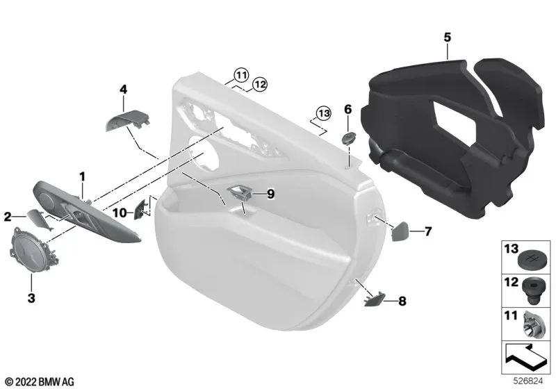 Velo acústico traseiro para BMW G09 (OEM 51425A01223). BMW original