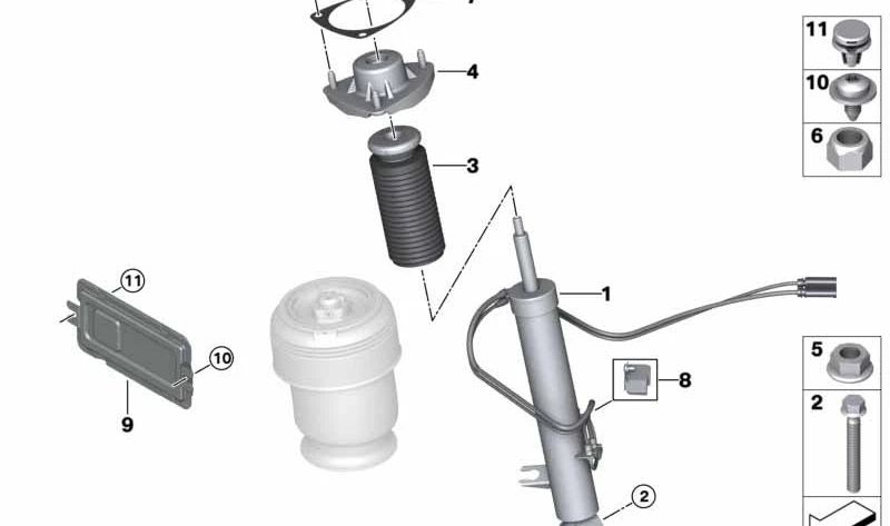 Sensor de aceleración OEM 37146876452 para BMW X5 (F15, F85) y BMW X6 (F16, F86). Original BMW.