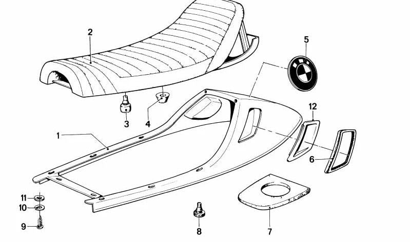 Soporte para asiento individual OEM 52530143993 para BMW todos los modelos compatibles: R25/3, R26, R27. Original BMW.