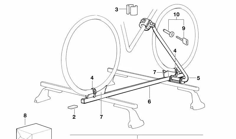 Soporte para bicicleta OEM 82712166924 para BMW E81, E82, E87, F20, F21, F40, F22, F44, F45, F46, F87, E30, E36, E46, E90, E91, E92, F30, F31, F34, F80, G20, G21, F32, F36, F82, G22, E28, E34, E39, E60, E61, F07, F10, F11, F90, G30, G31, G32, E32, E3
