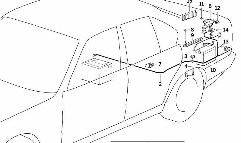 Câble de masse OEM 61121384674 pour BMW E34. BMW d'origine.