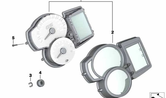 Cuadro de instrumentos OEM 62118535810 para BMW Motorrad F700GS, F800GS, F800GS Adventure. Original BMW Motorrad.