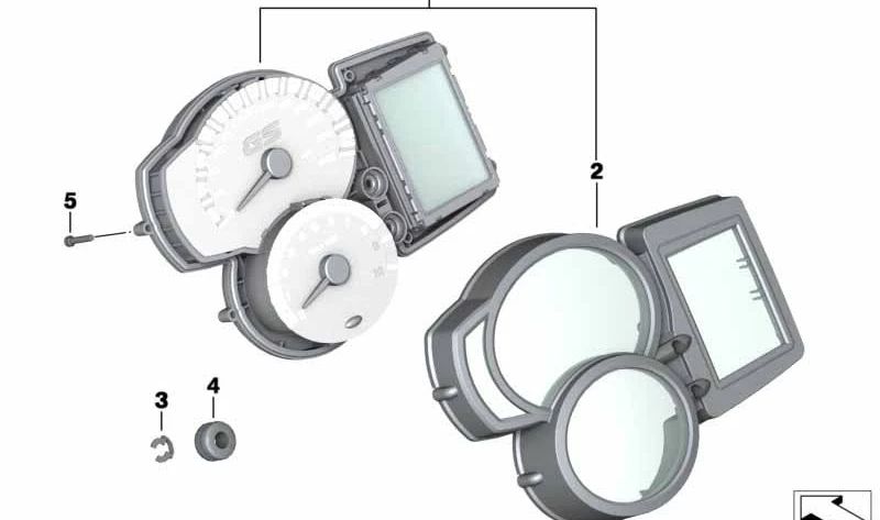 Cuadro de instrumentos KM/H OEM 62118559140 para motos BMW F 800 GT (K71), F 800 R (K73) de 2015 a 2019. Original BMW Motorrad.