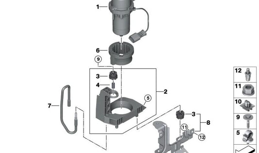 Pompe à vide OEM 3436880628 pour BMW G20, G30, G11, G12. BMW d'origine.