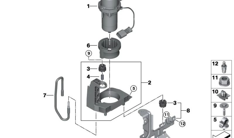 OEM brake pump support 3436877926 for BMW G20, G20N, G21, G21N, X3 G01, G01N. Original BMW.