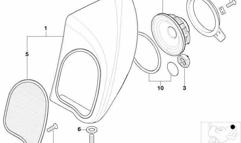 OEM 46637686381 suportes para o BMW Motorrad R1200RT LC, R1250RT, K1600GT, K1600GTL, K1600B. BMW Motorrad original.