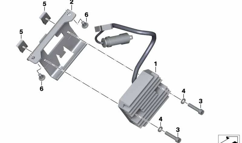 Soporte para regulador de generador OEM 61317723837 para motos BMW F 650 GS, F 800 GS. Original BMW Motorrad.