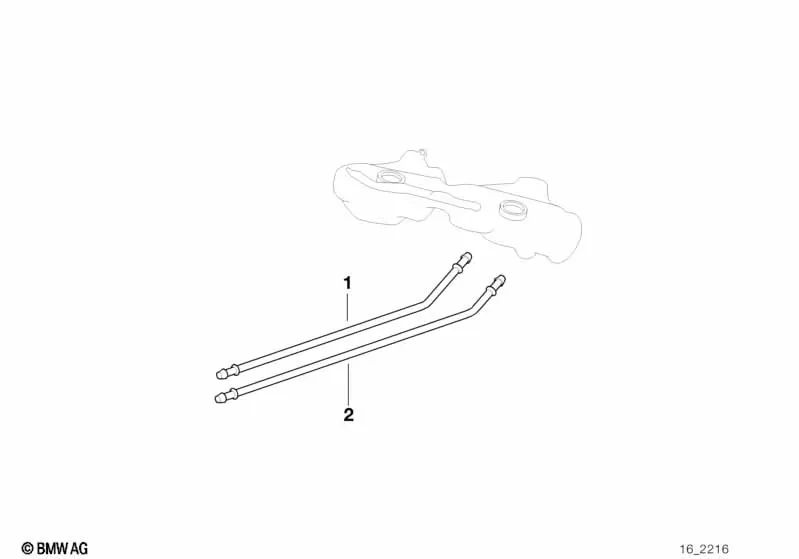Tubería de alimentación de combustible OEM 16121181130 para BMW Serie 3 E36 (316i, 318i, 320i, 325i) y más. Original BMW.
