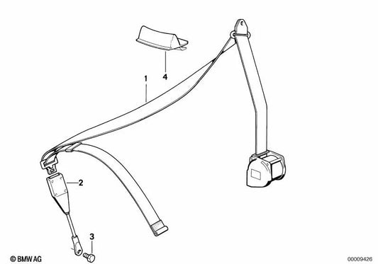 Cinturón superior amarillo para varios modelos de BMW (OEM 72112291376). Original BMW.