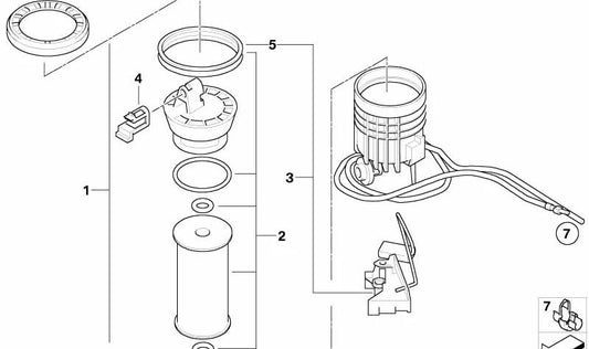 Sensor de nivel de combustible derecho OEM 16146762082 para MINI R50 Cooper, One, One D (2001-2006). Original MINI.