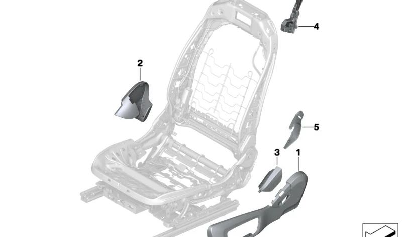 COUVERTURE DE SIÈGE DROIT 52107995516 pour BMW G14, G15, G16. Couleur bleu nocturne. BMW d'origine.
