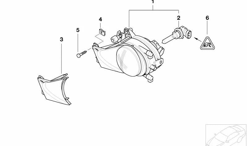 Embellecedor derecho antiniebla OEM 63176906428 para BMW E39. Pieza original BMW.