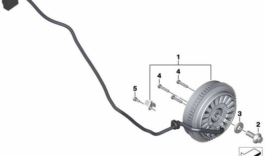 Hexagonal screw with OEM flange 12417729897 for bmw c 600 sport motorcycles, C 650 Sport, C 650 GT. Original BMW Motorrad.