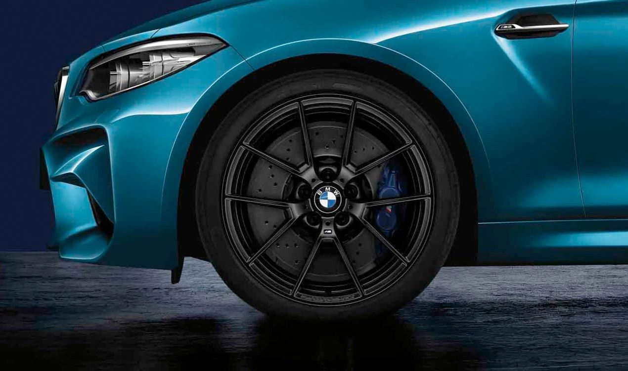Llantas de aleación M Performance Y-Spoke 763 negro mate OEM 36118053423 para BMW F80, F82, F83. Original BMW.