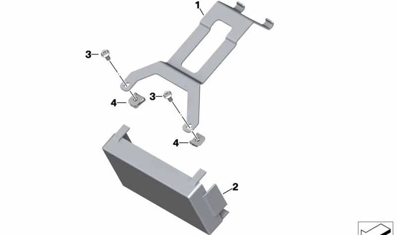 Soporte de batería OEM 61218396868 para BMW Motorrad S 1000 XR (SK69, 2019-2023), S 1000 XR 240 (2023-...), y M 1000 XR (MKM9, 2023-...). Original BMW Motorrad.