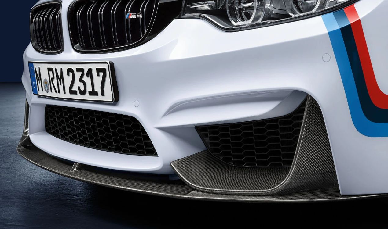 Splitter delantero M Performance carbono OEM 51192410360 para BMW F80, F80N, F82, F82N, F83, F83N. Mejora estética y aerodinámica del frontal. Original BMW.
