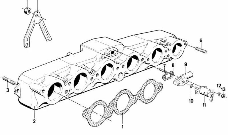 Junta de admisión sin asbesto OEM 11611730744 para BMW E12, E23, E24. Compatible con modelos 528i, 535i, 628CSi con motor M30. Original BMW.