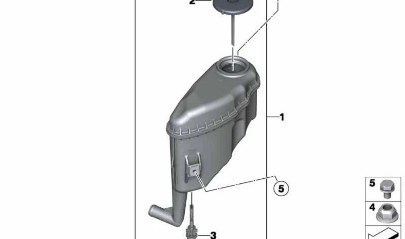 Tapa de depósito de dirección OEM 32416854449 para BMW F07, F07N, F10N, F11N, F06, F06N, F12, F12N, F13, F13N, F01N, F02N. Original BMW.