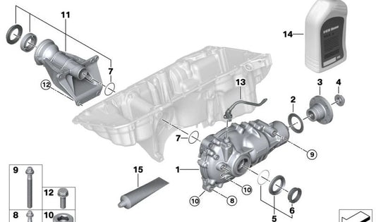 Tubo di ventilazione per OEM differenziale anteriore 31508834957 per BMW 2er G42 (M240I XDRive) e 4er G22 (420D, 420i, 430d, 430i XDrive). BMW originale.