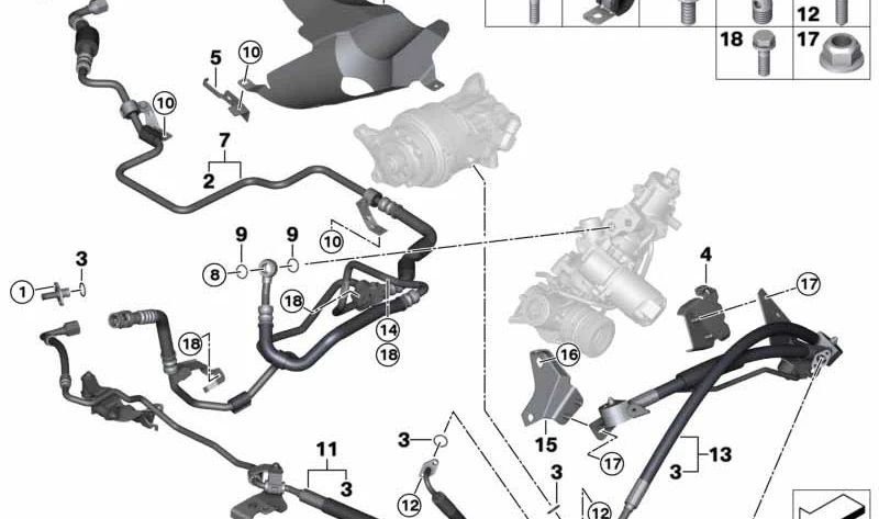 Tambuco di dilatazione dell'unità adattiva per BMW E70N, E71 (OEM 32416793400). BMW originale