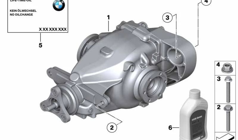 Grupo trasero diferencial OEM 33107614709 para BMW X1 E84 sDrive18i (todos los modelos compatibles). Original BMW.