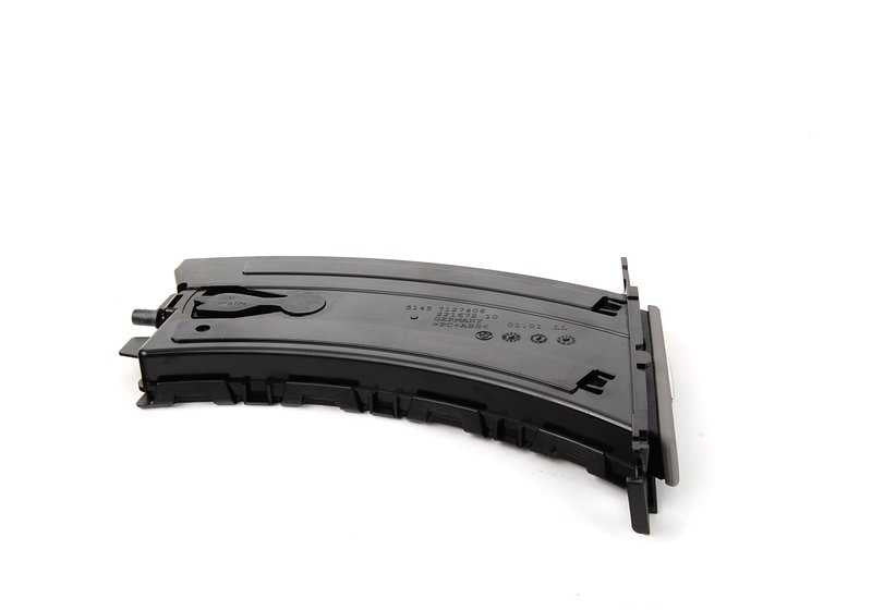 OEM 51459173465 Holder esquerdo para BMW E90, E90N, E91, E91N, E92, E92N, E93, E93N. BMW original. Ideal para substituir bebidas danificadas ou perdidas. Acabamento cinza cromado.