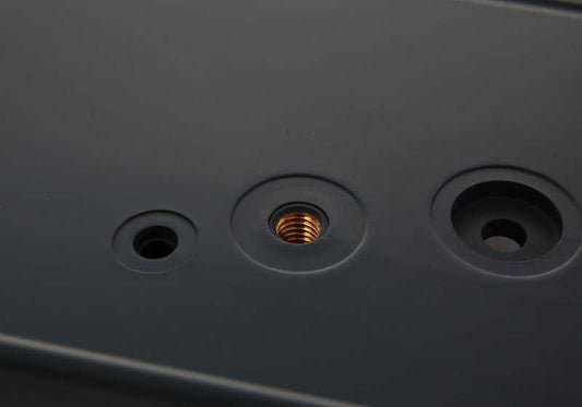 Apoyo de placa de matrícula imprimado OEM 51117892577 para BMW Serie 1 E82, Serie 3 E90, E92, E93... y más. Original BMW.