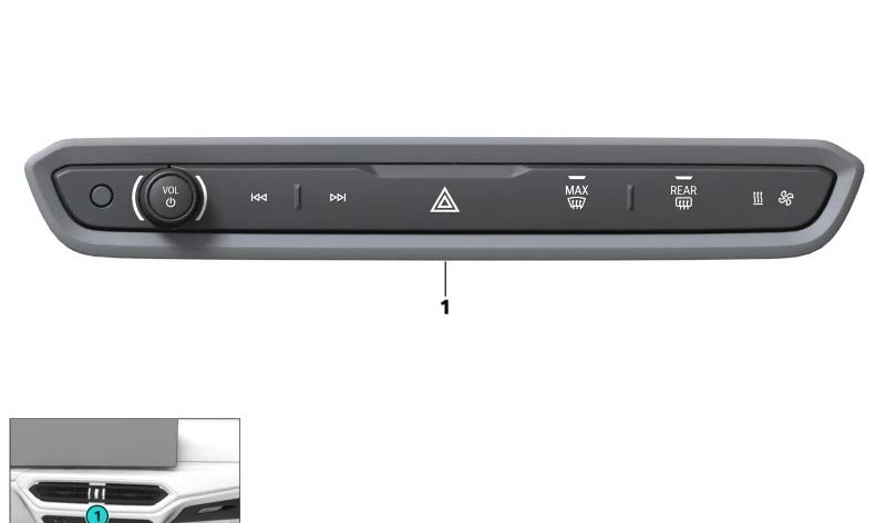 Unidad de control de audio y aire acondicionado OEM 61315A63F16 para BMW F30, F31, F34, F32, F33, F36, F20, F21, F22, F23. Color CANBERRA BEIGE. Original BMW.