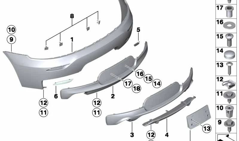 Tapa para gancho de remolque (imprimada) OEM 51128048041 para BMW Z4 E89 sDrive18i/20i/23i. Compatible con modelos de 2009 a 2016. Recambio original BMW.