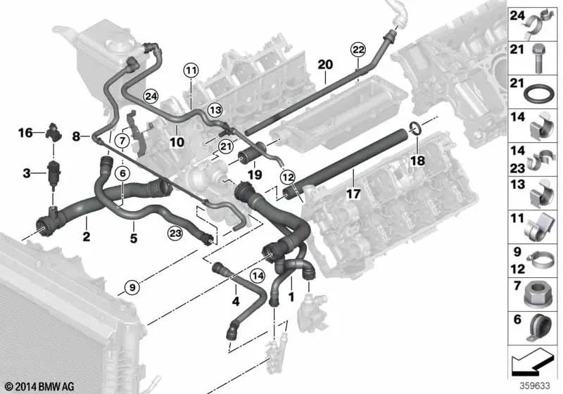 Tuyau de ventilation OEM 17127534527 pour BMW Série 7 E65, E66. Véritable BMW.