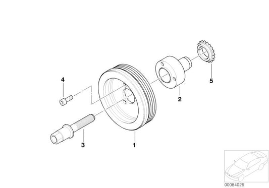 OEM hexagonal screw 11237503107 for BMW E81, E82, E87, E88, E46, E90, E91, E92, E93, E60, E61, E84, E83, E85. Original BMW.