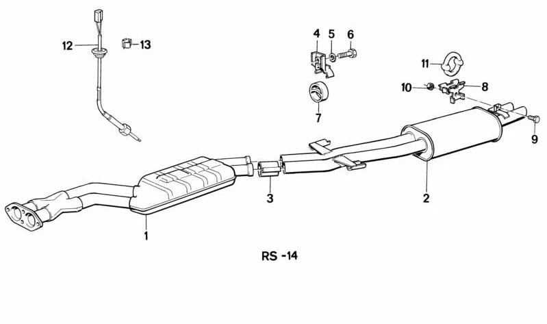 Silenciador trasero para BMW Serie 3 E30 (OEM 18121315463). Original BMW