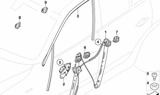 Pieza de arrastre OEM 51333448643 para BMW X3 E83, X3 E83 LCI. Original BMW.