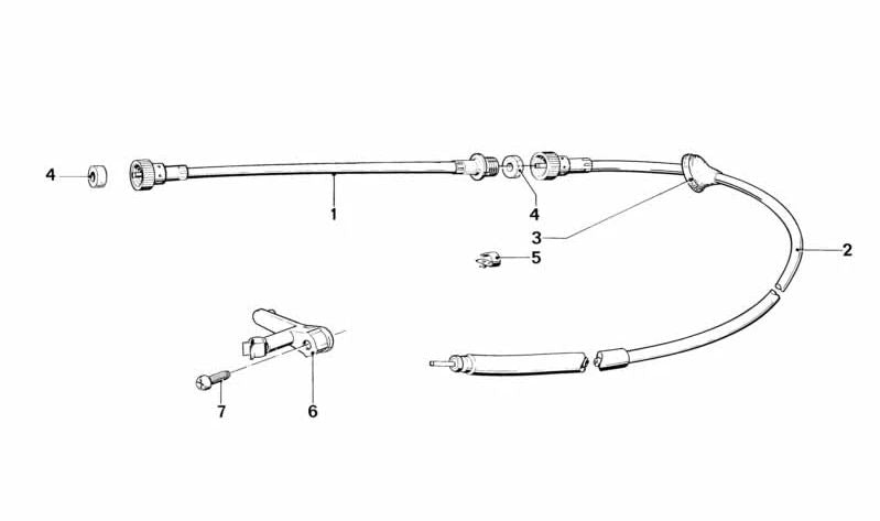 Câble de vitesse supérieure OEM 62121357768 pour BMW E12. BMW d'origine.