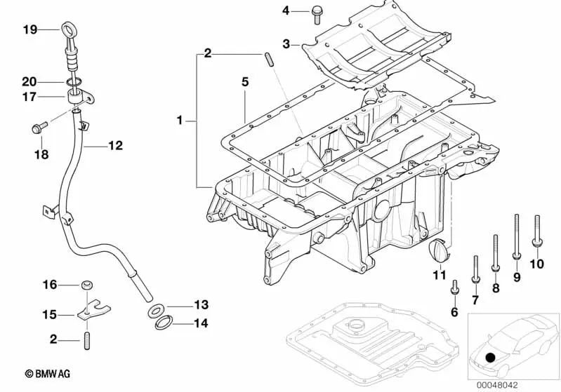Parafuso sextavado com arruela para BMW E39, E38, E53, E52 (OEM 07119902600). BMW original.