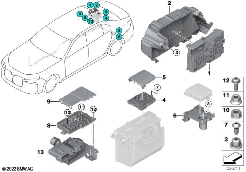 BMW G22 Vite, G23, G83 Series 5 G60, 7 G70 Serie, X1 F48, F49 (OEM 07129909270). BMW originale