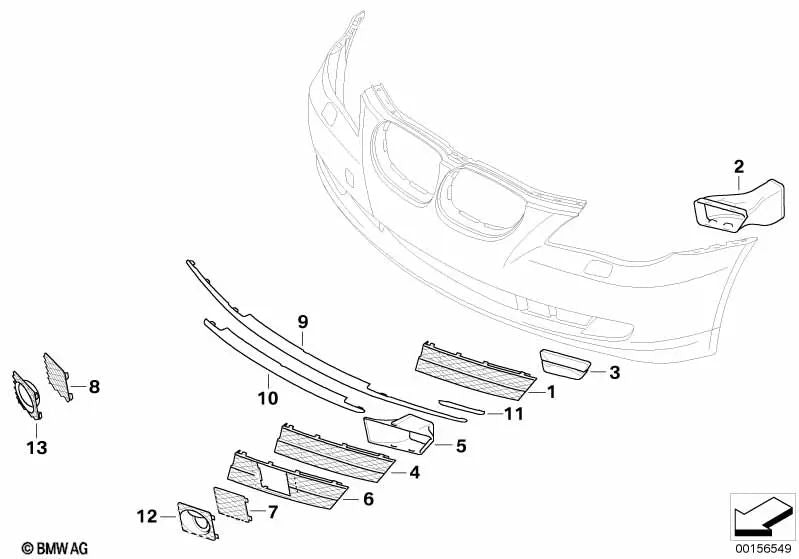 Inserto ACC2 OEM 51117178104 para BMW Serie 5 E60 LCI, E61 LCI. Original BMW.