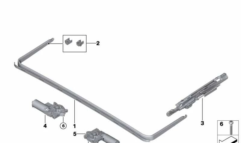 OEM wind deflector 54108499249 for BMW F40, F70, F39. Original accessory for panoramic roof. Compatible exclusively with BMW. Original BMW.