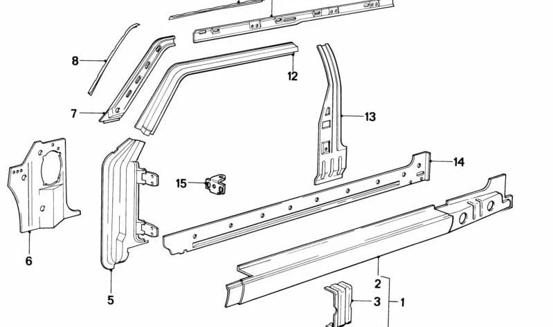 Chapa Schließung rechts Front Säule OEM 4121184660 für BMW E21 {315,316,318}. Original BMW Stück.