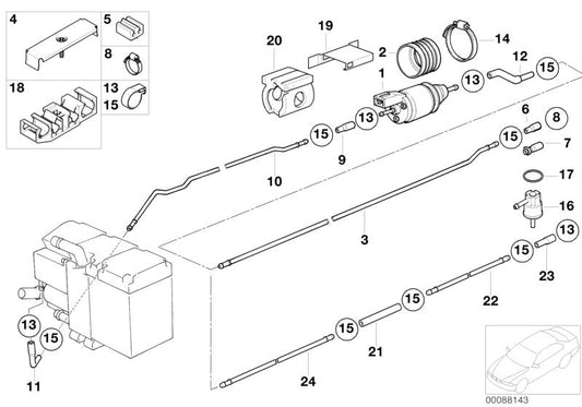 Extractor de combustible OEM 64128386693 para BMW E39 y E38. Pieza original BMW.