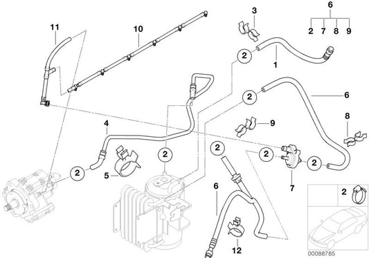 OEM fuel feed pipe 13537786004 for BMW E53. Original BMW spare.